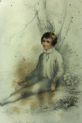 Boy Under Tree with Trumpet - BEFORE